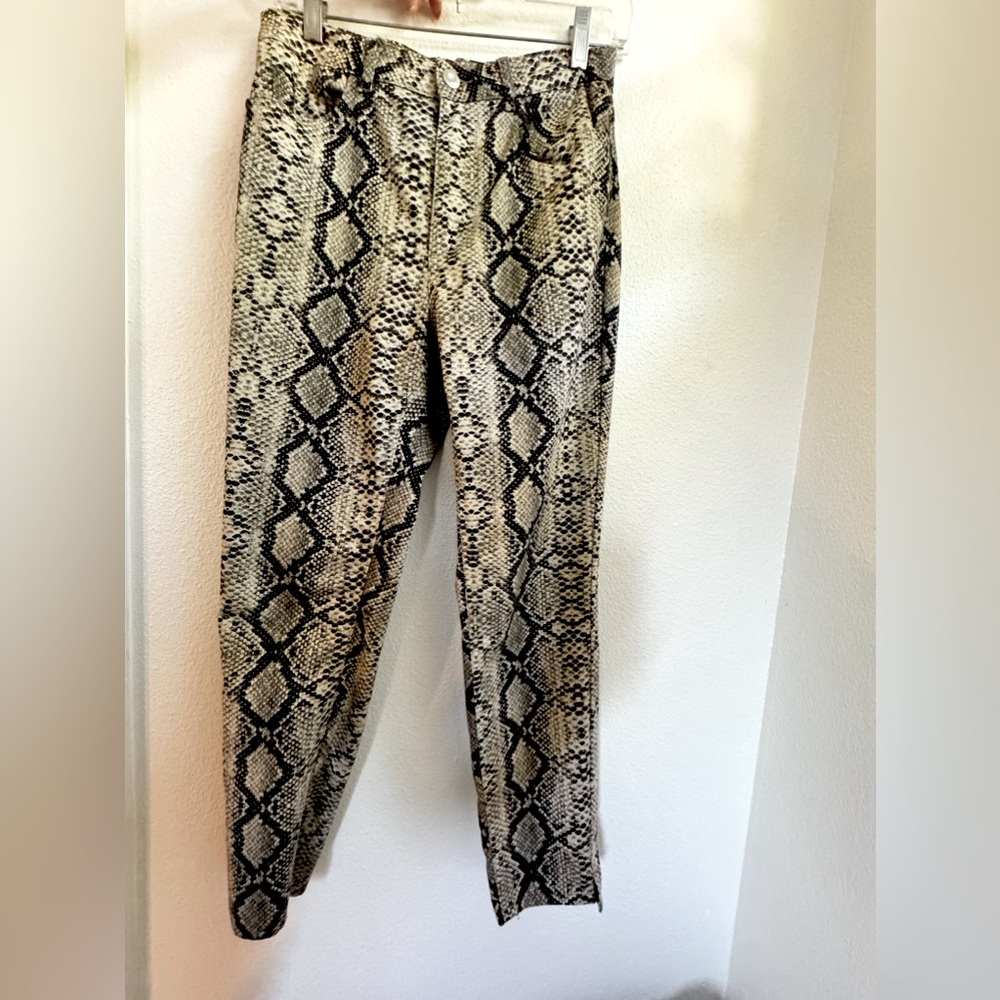 Zara snake print skinny high-waist pants